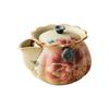 Tetera Roja de Flintstone Azul y Blanca Portátil para el Hogar Antigua Cerámica de Peonía Tetera Antiescaldante Olla Única Juego de Té Kung Fu