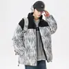 Inverno 2023 nova combinação de cores roupas acolchoadas de algodão floral masculino roupas acolchoadas de algodão para casais gola alta marca de moda roupas de algodão quentes espessadas vestuário masculino