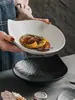 Cuenco de Cerámica Creativo para Ensalada, Cuenco para Postre, Vajilla de Lujo Ligero Estilo Occidental, Plato para Sopa Comercial de Gama Alta, Plato Ceremonial de Moda