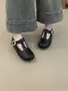Zapatos de Mujer Mary Jane Elegantes Vintage Ankora Rojo Diseño de Nicho Nuevo Francés Punta Redonda Tira en T