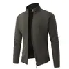 Jaqueta suéter de chenille com gola alta para outono e inverno, com forro de fleece e design espessado para homens, de comércio exterior