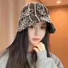Sombrero de Pescador Bordado Floral Estilo Japonés para Mujer, Sombrero de Cubo Versátil Retro a la Moda, para Circunferencia de Cabeza Grande, Sombrero de Cubo Adelgazante