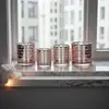 Copo de Vela para o Dia dos Namorados Copo Vazio Feito Sob Medida Atmosfera Festiva Recipiente de Vidro para Velas Decoração de Mesa Galvanizada em Forma de Coração