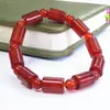 Pulseira de contas cilíndricas de ágata vermelha 12x8mm pulseira joias femininas acessórios de cristal venda quente e-commerce transfronteiriço suprimento
