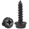 Tornillo autorroscante con brida hexagonal externa, de acero al carbono, galvanizado en negro, con bolsillo en cruz y tornillo autorroscante dieléctrico M4/M5/M6/M8