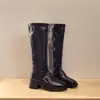 Botas de Caña Alta con Hebilla de Temperamento Retro Francés y Tacón Grueso para Mujer 2026 Otoño Nueva Llegada Súper Cómodas Elásticas Adelgazantes Botas de Montar