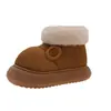 Botas de nieve casuales de estilo coreano con suela gruesa para mujeres menudas, que aumentan la altura, con un ambiente invernal, 2026 nuevas zapatillas de algodón versátiles