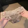 Panty Sexy de Gasa con Estampado de Leopardo y Encaje para Mujer 2026 Nuevo Estilo Anillo para Pierna de Puro Deseo Bragas de Cintura Baja para Mujer