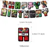 Decoração de Festa de Aniversário Tema Minecraft Banner Bandeira de Bolo Conjunto de Balões Transfronteiriço
