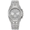 Relógio Masculino e Feminino da Moda Trendy Céu Estrelado Pulseira de Aço Diamante Mostrador Totalmente Diamantado Três Olhos Números Romanos Quartzo