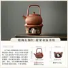 Conjunto Aquecedor de Bule de Cerâmica Grossa Estilo Chinês com Alça Lateral para Uso Doméstico, Aquecimento por Vela, Fogareiro de Conservação de Calor, Aquecedor de Chá, Conjunto de Chá Kung Fu