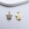 Colgante de Estrella Pequeña con Baño de Oro que Conserva el Color, Encaje de Estrella de Cinco Puntas, Doble Colgante, Colgante para Pulsera, Collar, Joyería