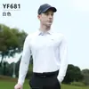 Pgm Ropa de Golf para Hombre Camiseta de Manga Larga Mangas de Seda de Hielo Perforada con Láser Top Deportivo de Verano Camisa Polo