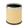 Papelera de Doble Capa de Acero Inoxidable para Habitación, Cubo para Habitación de Hotel, Papelera Redonda Lacada en Cuero para KTV, Cubo de 10L para Habitación