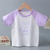 2026 Camiseta Infantil Manga Curta Algodão Puro Menino Desenho Animado Menina Verão Estilo Coreano Peça Única Roupas Infantis Camiseta Atacado
