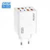 Cargador brillante de 240W 4USB+4PD cabezal de carga para teléfono móvil multipuerto adaptador de corriente 5V2A12W venta al por mayor