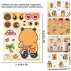 8 Pegatinas de Caras Cambiantes de Capibara para Niños DIY Rasgos Faciales de Capibara Collage de Disfraces Pintura para Jardín de Infancia Juguetes Educativos para Niños