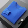 Suéter Nuevo de Lana 100% Pura para Hombre Otoño e Invierno Cuello Redondo Manga Larga Jersey Holgado Cálido Casual Tejido Capa Base