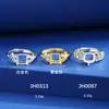 Popular Anillo de Plata de Ley S925 Estilo Japonés y Coreano para Piedra Cuadrada de 7 mm, Anillo de Configuración de Lujo Ligero Accesorios de Joyería DIY para Mujeres