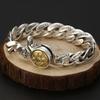 Pulsera de mantra de seis palabras con diamantes a juego, joyería vintage de plata de ley 925 para hombre, estilo tailandés, con personalidad moderna, al por mayor