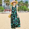 Nuevo Vestido de Algodón Seda para Mujer Verano Francés de Alta Gama Vacaciones Costeras Playa Vestido Largo Elegante Vestido Chaleco sin Mangas
