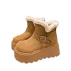 Botas de nieve tipo Birkenstock con plataforma, que aumentan la altura, para mujer, nueva colección de invierno 2026, forradas de felpa, cálidas y adecuadas para climas fríos