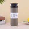Garrafa Térmica Estilo Harajuku Japonês, Minimalista e Portátil de Aço Inoxidável 304 para Homens e Mulheres, Copo de Presente Portátil com Parede Dupla