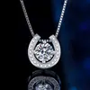 Collar de Plata de Ley S925 con Moissanita Colgante de Herradura para Mujer Diseño Sencillo y de Moda Un Kilate Diseño de Nicho Collar de Alta Gama