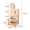 Marco de Escalada para Gatos, Árbol para Gatos, Casa Grande de Madera para Gatos con Rascador, Ahorro de Espacio, Estante para Gatos tipo Cápsula Espacial, Personalizable