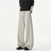 Calças casuais de perna larga, estilo americano moderno, calças de moletom para primavera e outono, calças esportivas largas masculinas, calças resistentes para street dance