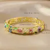 Nuevo Pulsera de Flor de Esmalte Hueco Cloisonné Estilo Chino con Accesorios de Diamante Coloridos, Lote Mixto Multicolor, Directo de Fábrica, Al por Mayor en Stock