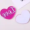 Patch de Coração Acrílico com Impressão de Letra DIY Grampo de Cabelo Feminino Grampo Lateral Pingente Pingente Material para Joias Venda por Atacado