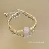 Nuevo Pulsera de Piedra Natural Estilo Chino con Cuentas de Plata Rota para Mujer Verano Nuevo Pulsera Apilable de Gama Alta Pulsera