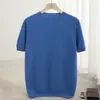 Camiseta Básica de Lana de Manga Corta para Hombre Otoño e Invierno Cuello Redondo Lana Media Manga Transfronteriza Tallas Grandes Suéter de Alta Gama para Hombre