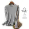 Camiseta Interior de Punto Fina y Elegante con Cuello Redondo para Mujer Otoño e Invierno 2023 Nuevo Estilo Tejido de Punto con Manga Larga Negro
