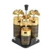 Conjunto de Potes para Temperos Folha de Bordo para Cozinha, Recipientes de Vidro Selados de Aparência Sofisticada para Condimentos, Potes Portáteis para Sal e Açúcar Venda por Atacado