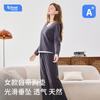 Pijama Clase a Acolchado para Mujer, Conjunto Otoñal de Dos Piezas Falsas, Pijama de Algodón Modal de Manga Larga, Conjunto de Ropa de Descanso para Mujer