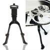 Bicicleta de montaña aleación de aluminio soporte doble soporte de pie para bicicleta ajustable varilla de estacionamiento soporte medio retráctil de espiga