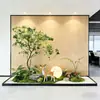 Paisagismo com Plantas Verdes Escada Combinada Debaixo da Varanda Sala de Estar Corredor do Escritório Hall de Entrada Área de Lazer Decoração Plantas Artificiais