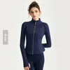 Chamarra con cierre para yoga transfronteriza para mujer, corte slim, cuello alto, cintura ceñida, para fitness, correr, deportes, chamarra de yoga