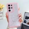 Funda para Teléfono Móvil Adecuada para Samsung S26Ultra con Patrón Ondulado, Estrellas Adhesivas, Polvo de Brillo, Cubierta Protectora Anticaídas S22, S21Fe