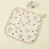Toalla Cuadrada de Gasa de Cuatro Capas para Bebé, Toalla para Babas de Tela Crepé para Niños, Toalla Facial para Bebé, Suave y Transpirable, Se Puede Colgar en el Jardín de Infancia