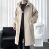 Novedad Otoño 2026 Chaqueta Cortavientos de Color Sólido Holgada de Longitud Media con Cuello Alto para Hombre Moda Juvenil Casual Chaqueta Cardigan
