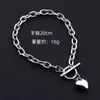 Moda Transfronteriza Europea y Americana Estilo Dulce Ins Acero Inoxidable para Mujer Colgante con Forma de Corazón Collar en Forma de O Pulsera Traje de Collar