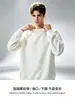 Sudadera de forro polar zorro plateado con hombros caídos y cuello redondo, top moderno de manga larga, admite bordado de logotipo y etiquetado personalizados