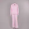 Pijama de Dos Piezas a Rayas, Patchwork y Estampado, Manga Larga y Pantalón Largo, Nuevo para Otoño e Invierno Europeo y Americano, Ropa de Casa para Mujer 2026 Transfronterizo