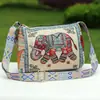 Bolso Almohada Estilo Étnico para Mujer 2026 Nuevo Bolso Cruzado de Correa Ancha Bolso Cubo Doble Cara Bolso Cilíndrico Retro de un Solo Hombro