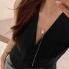 Estilo Extremadamente Simple Tirador de Bola de Plata Cepillada Cadena de Lana Extraíble 2024 Nuevo Versátil Nicho Lujo Ligero Versátil Collar Largo de Gama Alta para Mujer