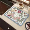 Mantel Estilo Nórdico Transfronterizo Tapete Drenaje Cocina Tapete Absorbente de Lodo Diatomeas Barra de Té Tela Tecnológica Aislante No Lavable Tapete Antideslizante