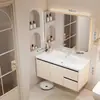 Gabinete de baño de aluminio de panal engrosado con lavabo de cerámica integrado y unidad de tocador